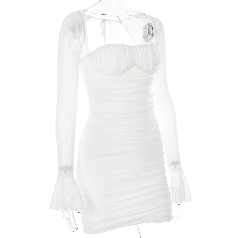RENATA LONG SLEEVE BACKLESS MINI DRESS