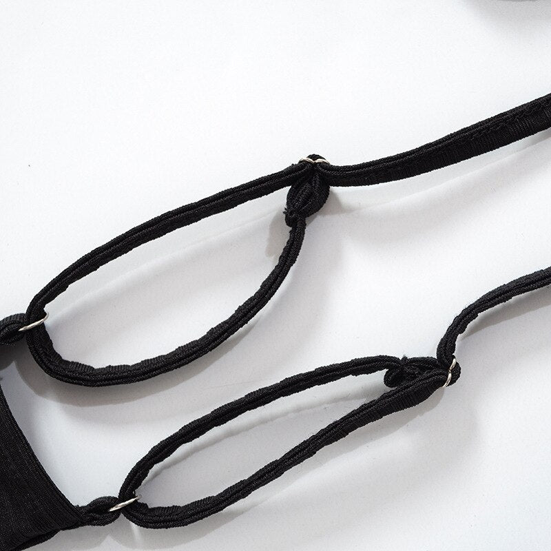 SCETTE CUT OUT LACE UP TOP