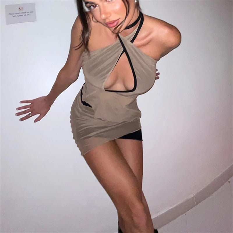 EMMY MESH CUT OUT TOP and SKIRT SET