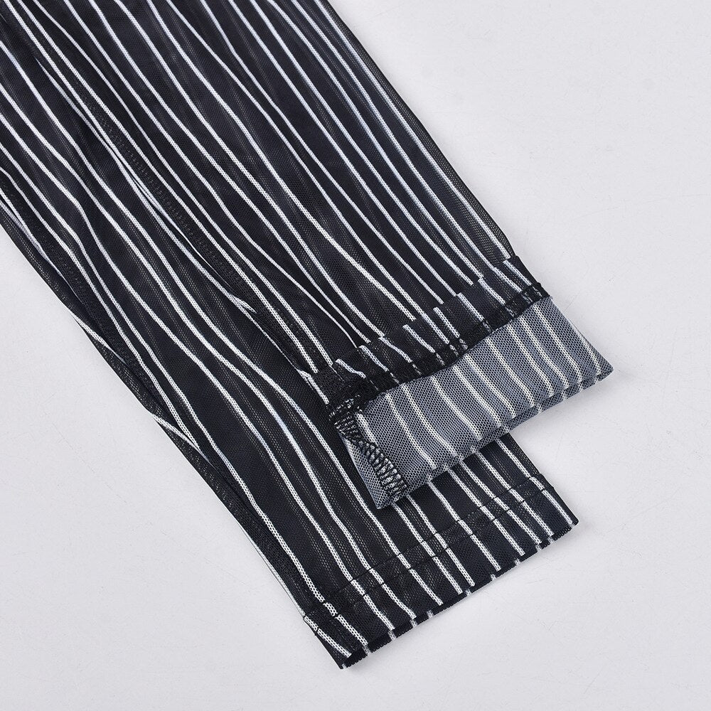 COLLIINS MESH PRINTED BODYSUIT