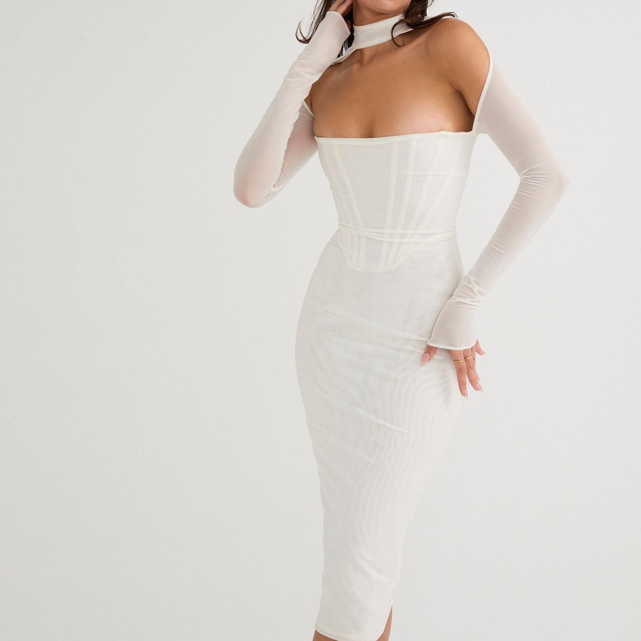 MINA LONG SLEEVE MIDI DRESS