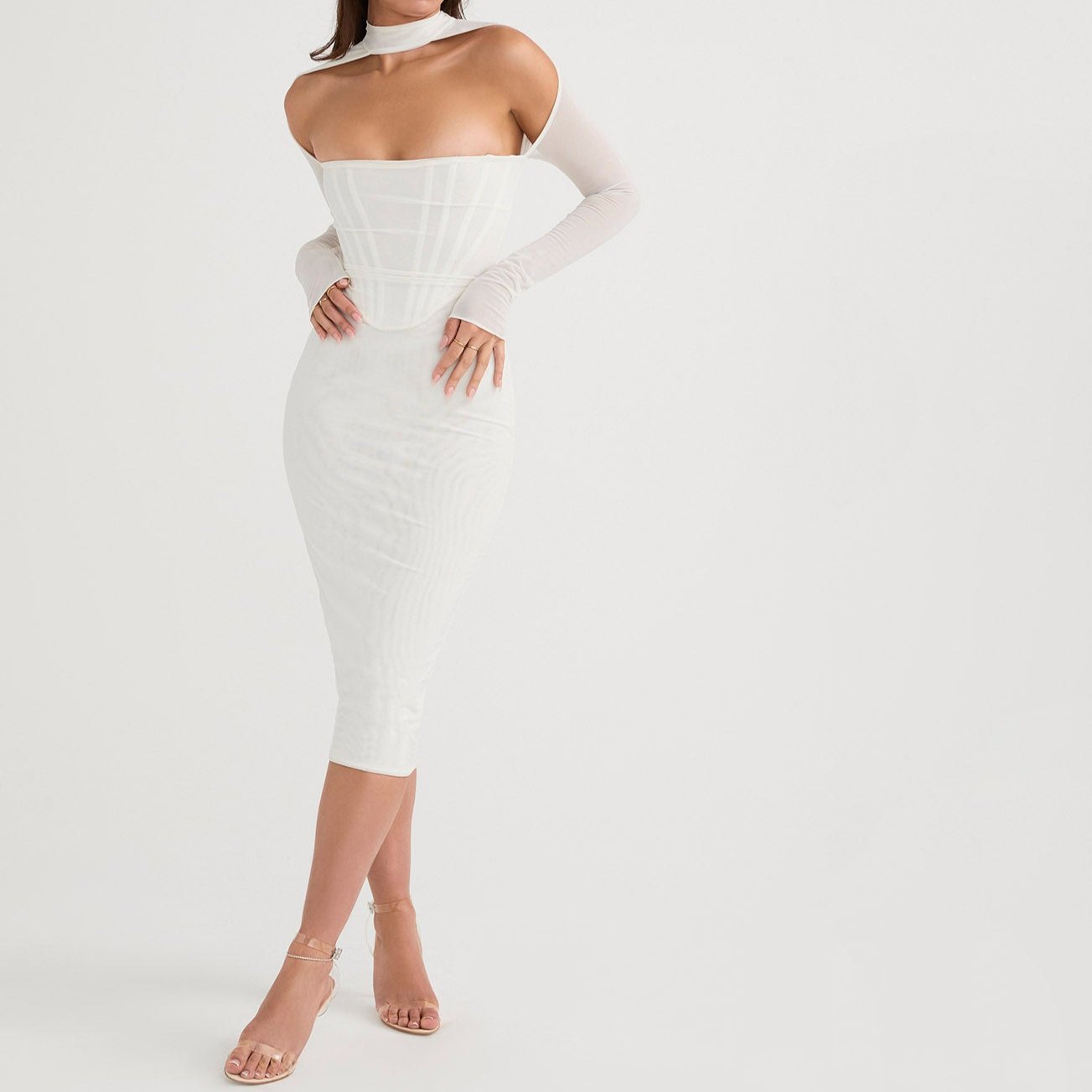 MINA LONG SLEEVE MIDI DRESS