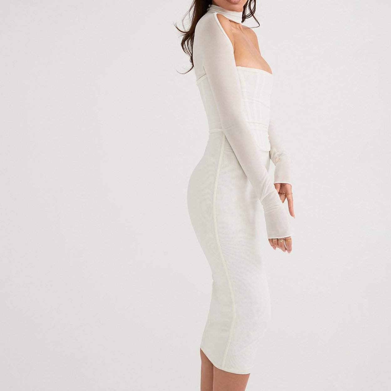 MINA LONG SLEEVE MIDI DRESS