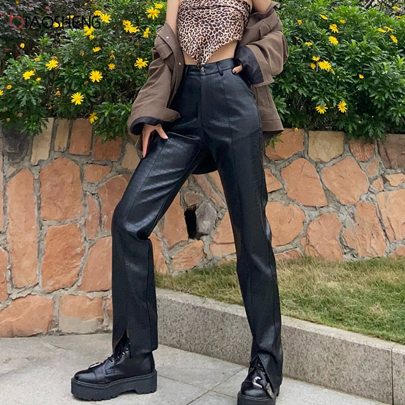 NELLIE PU LEATHER PANTS