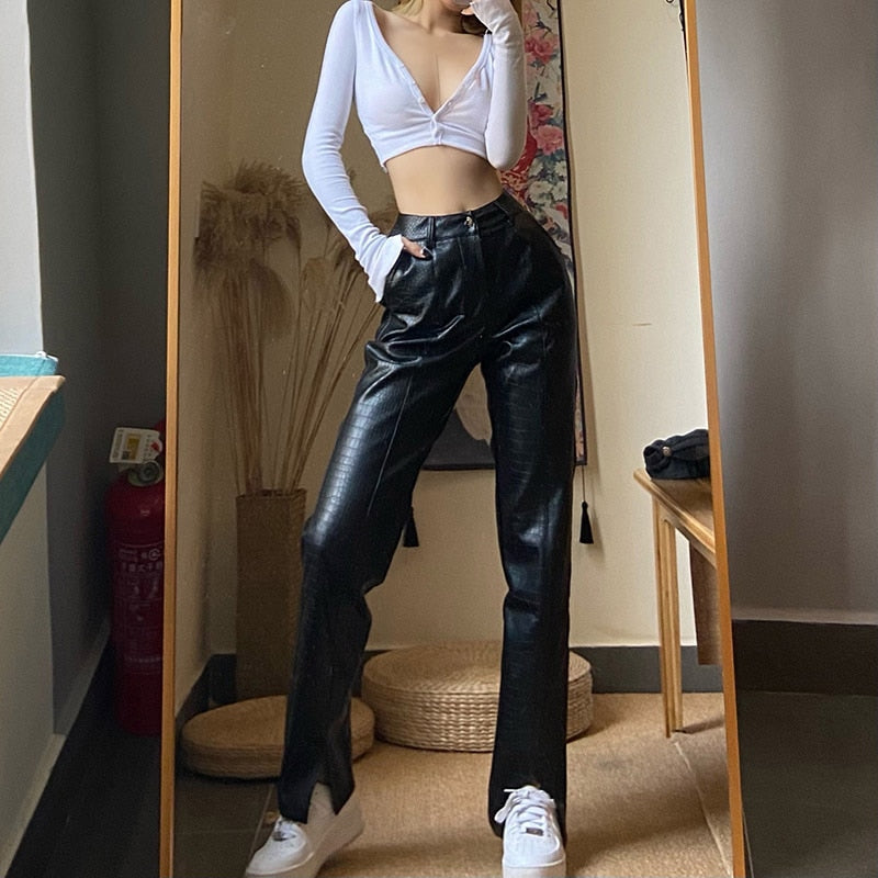 NELLIE PU LEATHER PANTS
