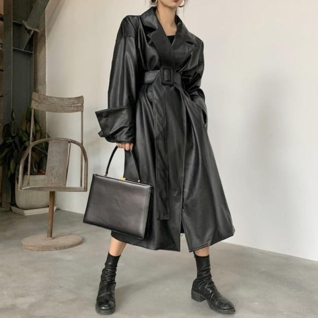 LAUDA LEATHER TRENCH