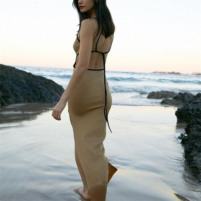 ALORA KHAKI MAXI DRESS
