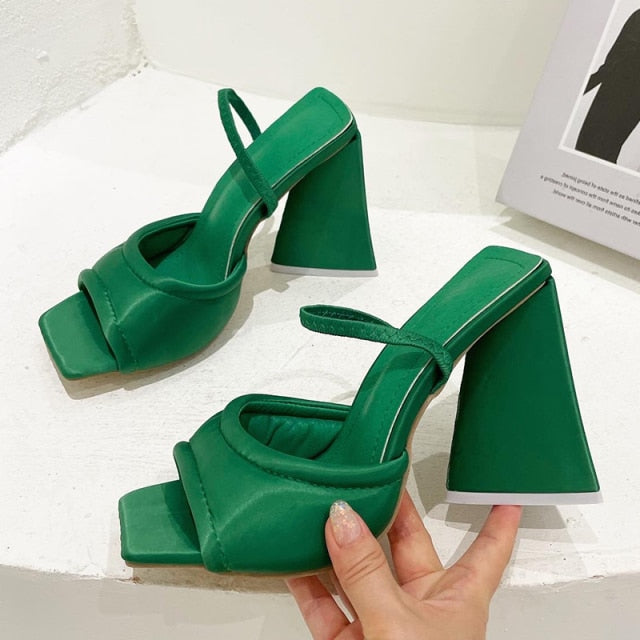 ANNIKA TRIANGLE HIGH HEEL SANDALS
