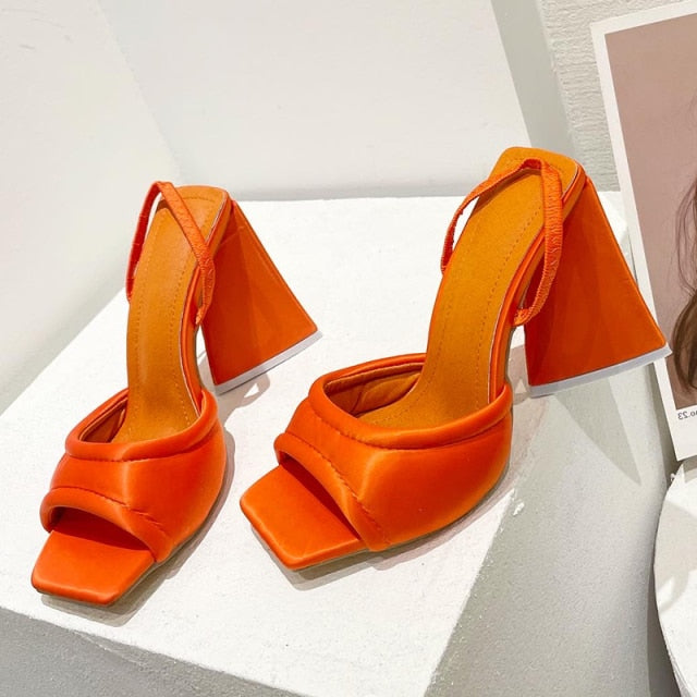 ANNIKA TRIANGLE HIGH HEEL SANDALS