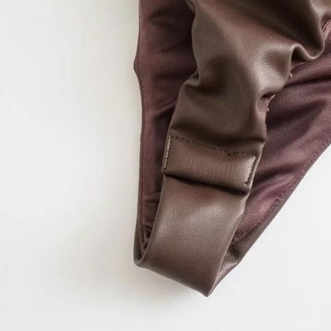 FALLON PU LEATHER 3 PIECE SUIT