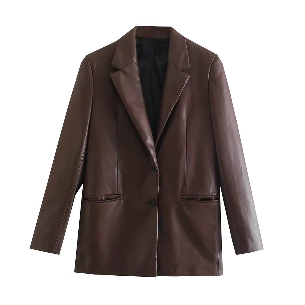 FALLON PU LEATHER 3 PIECE SUIT