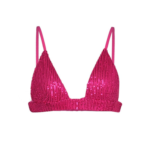 MAREN SPARKLING SHIRT PANTS and BRA 3 PIECE SET
