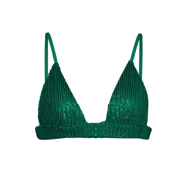 MAREN SPARKLING SHIRT PANTS and BRA 3 PIECE SET