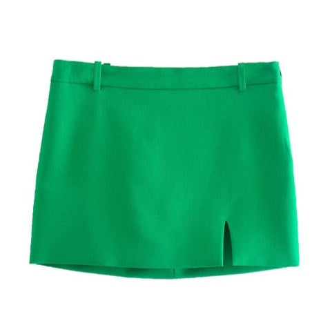 RYAN GREEN BLAZER and MINI SKIRT SUIT