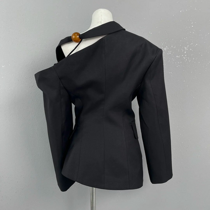 AMINA ONE SHOULDER BLAZER with BALL