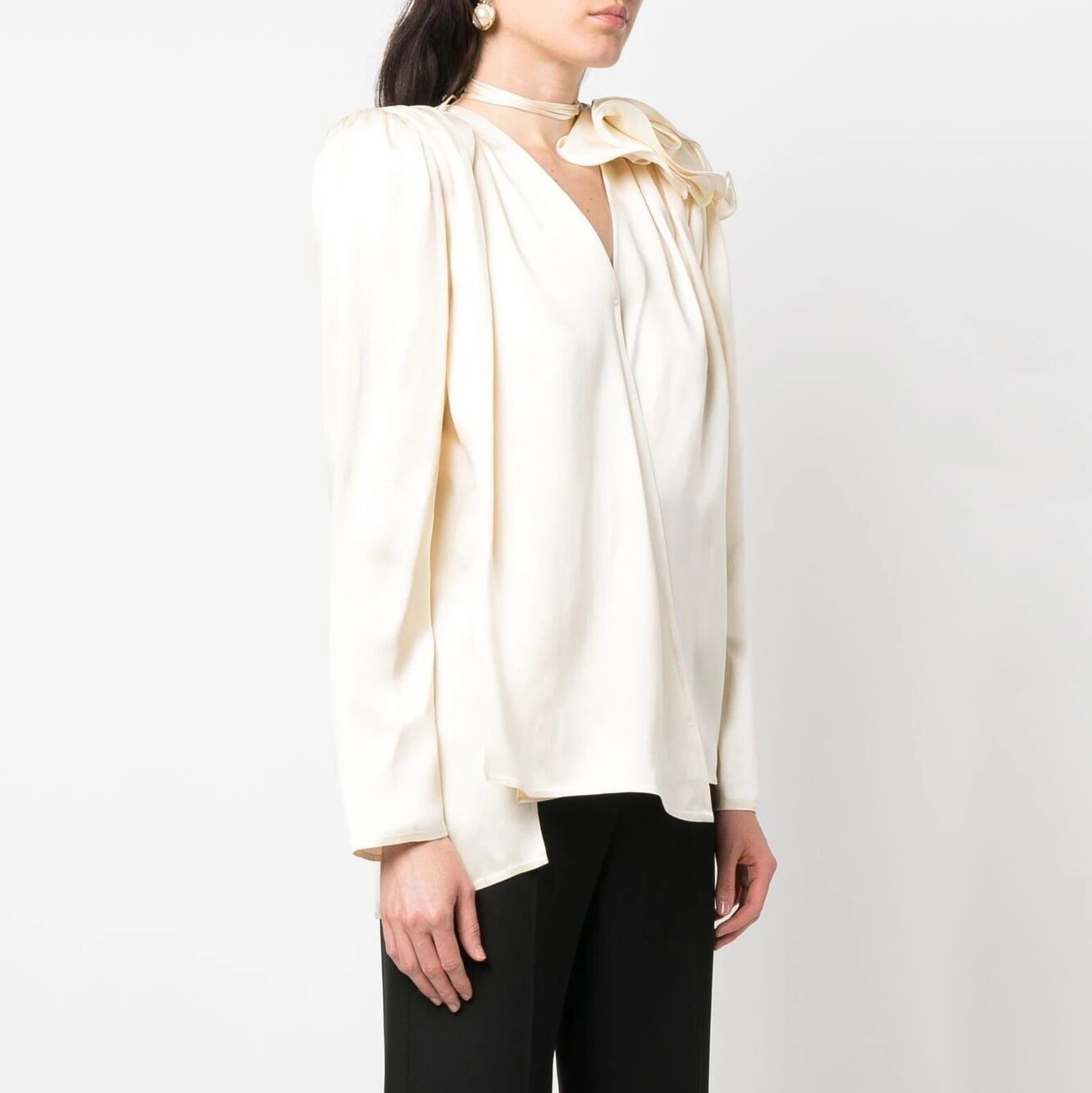 KEIRA LONGSLEEVE BLOUSE ROSE DECORATED