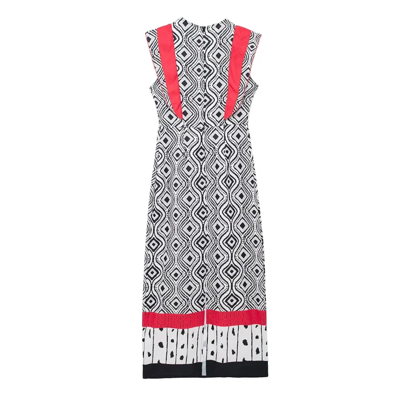 PRINT FLY SLEEVES MIDI DRESS