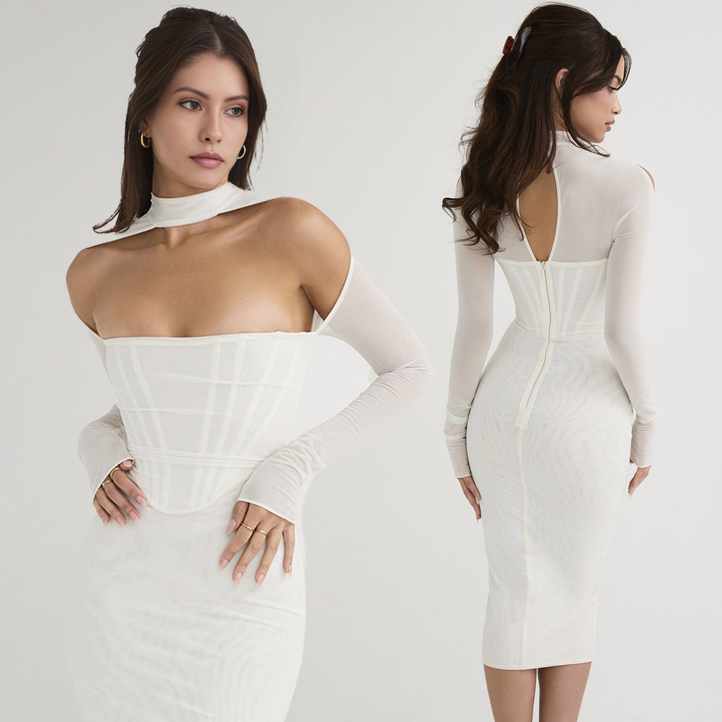 MINA LONG SLEEVE MIDI DRESS