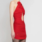 KEYNAMY RED MINI DRESS DEEP NECK LINE with ROSES