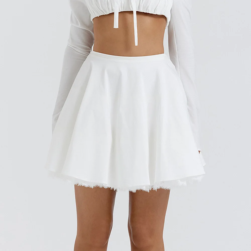 HIGH WAIST WHITE MINI SKIRT