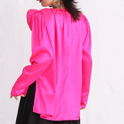 KEIRA LONGSLEEVE BLOUSE ROSE DECORATED