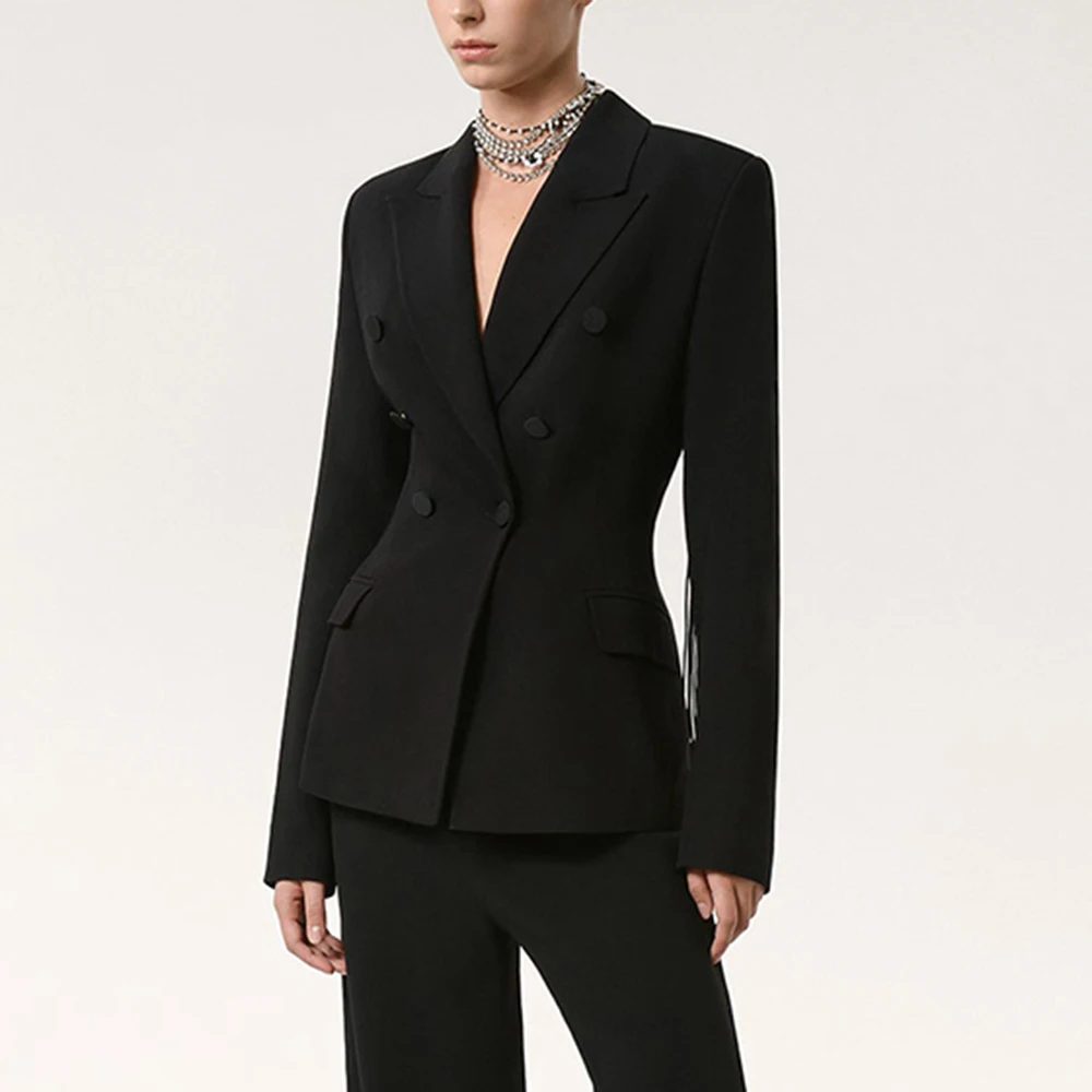 BACKLESS NOTCHED COLLAR BLAZER