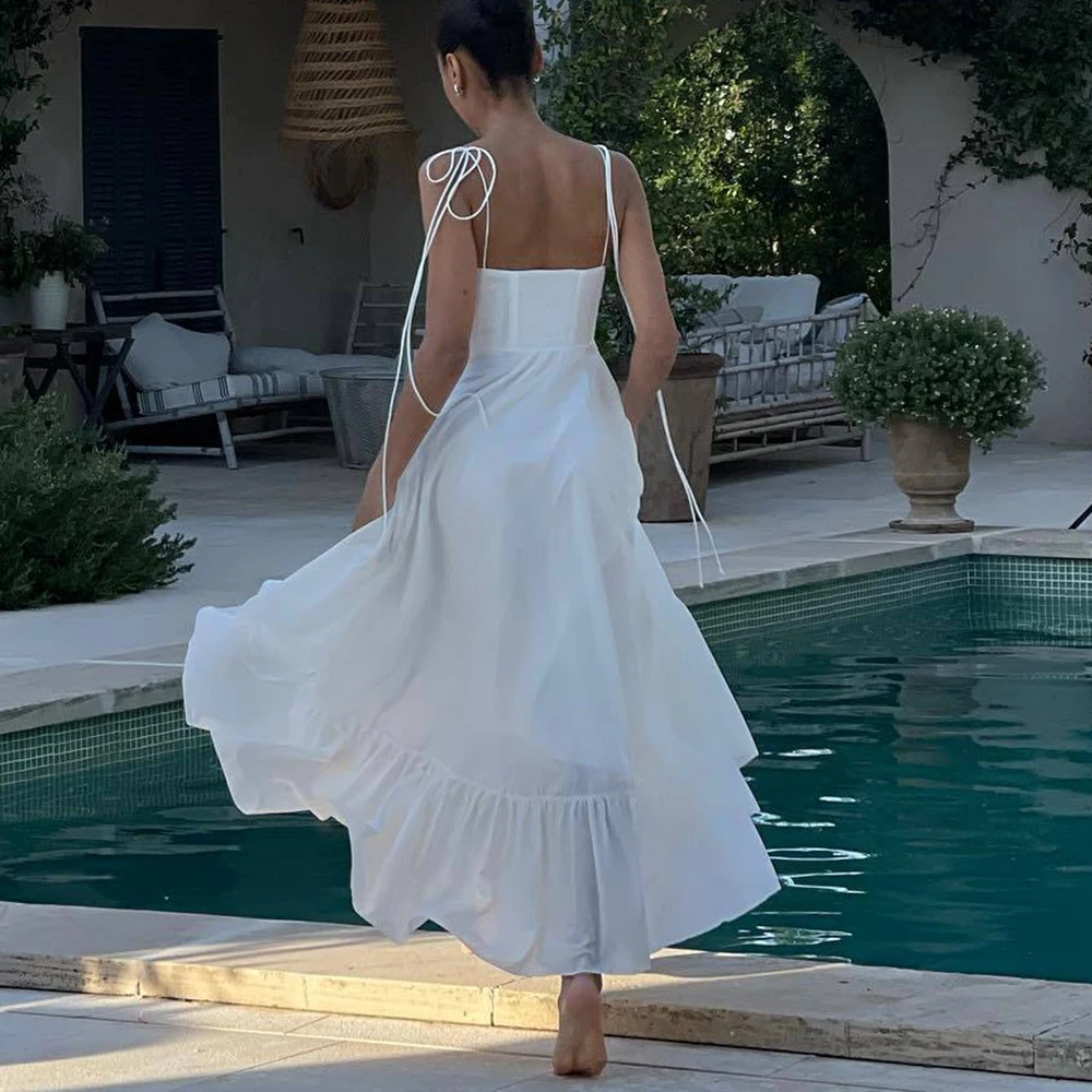 WHITE TIERED MAXI DRESS