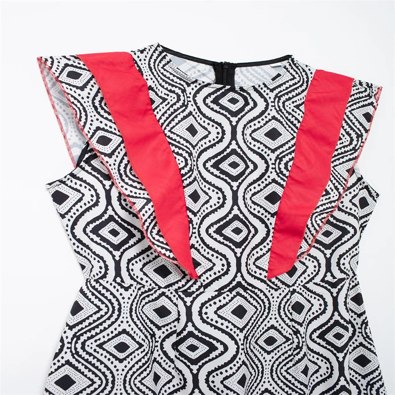 PRINT FLY SLEEVES MAXI DRESS