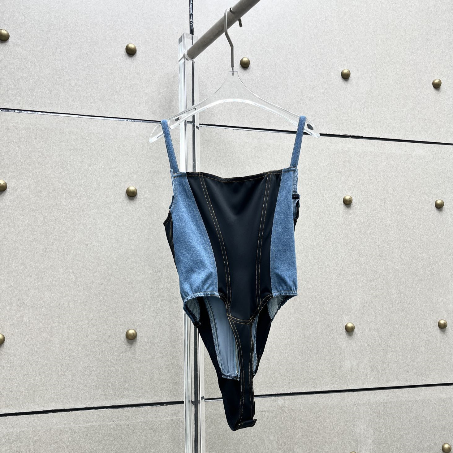 KHALY ZIPPER DENIM BODYSUIT