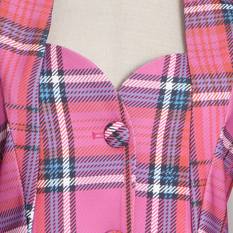 BAILEY PINK CUT OUT PLAID BLAZER