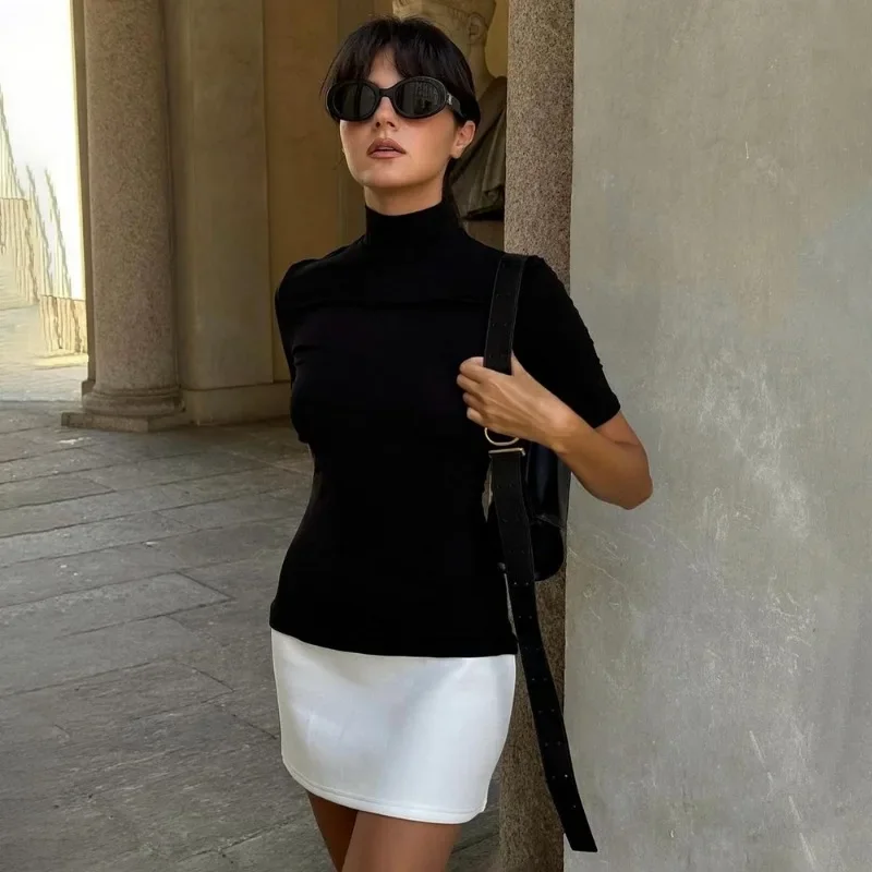 WHITE SKIRT SHORT SLEEVE MINI DRESS