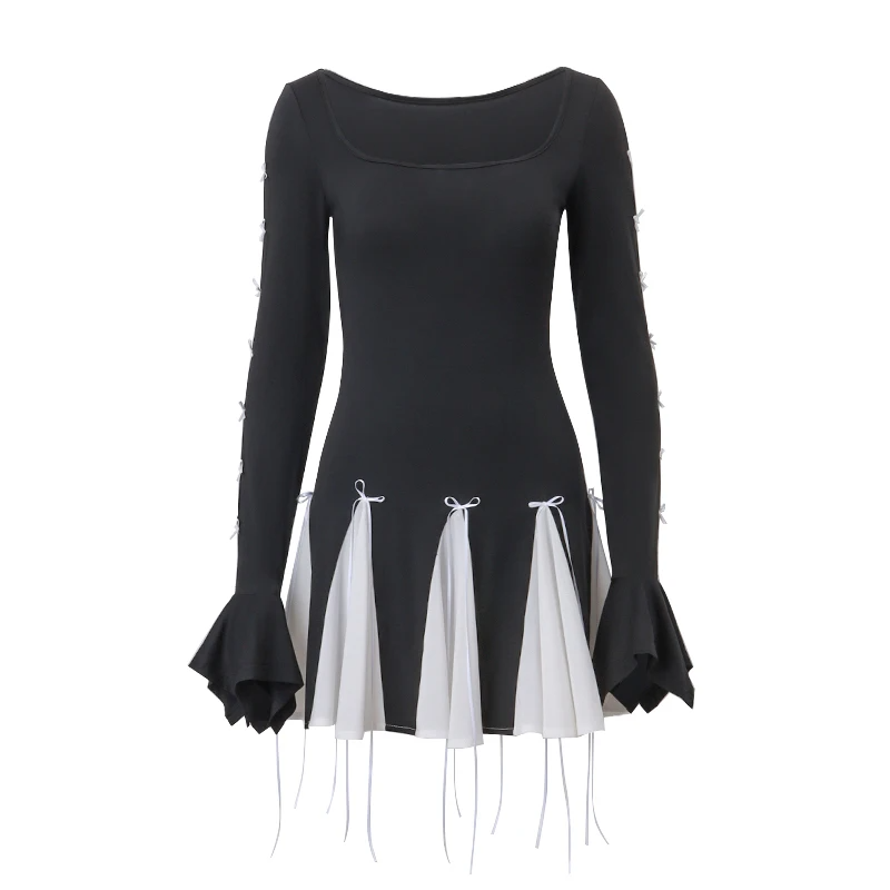 NELL RUCHED LONG SLEEVE MINI DRESS