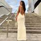 JOELLE BACKLESS LACE UP MAXI DRESS