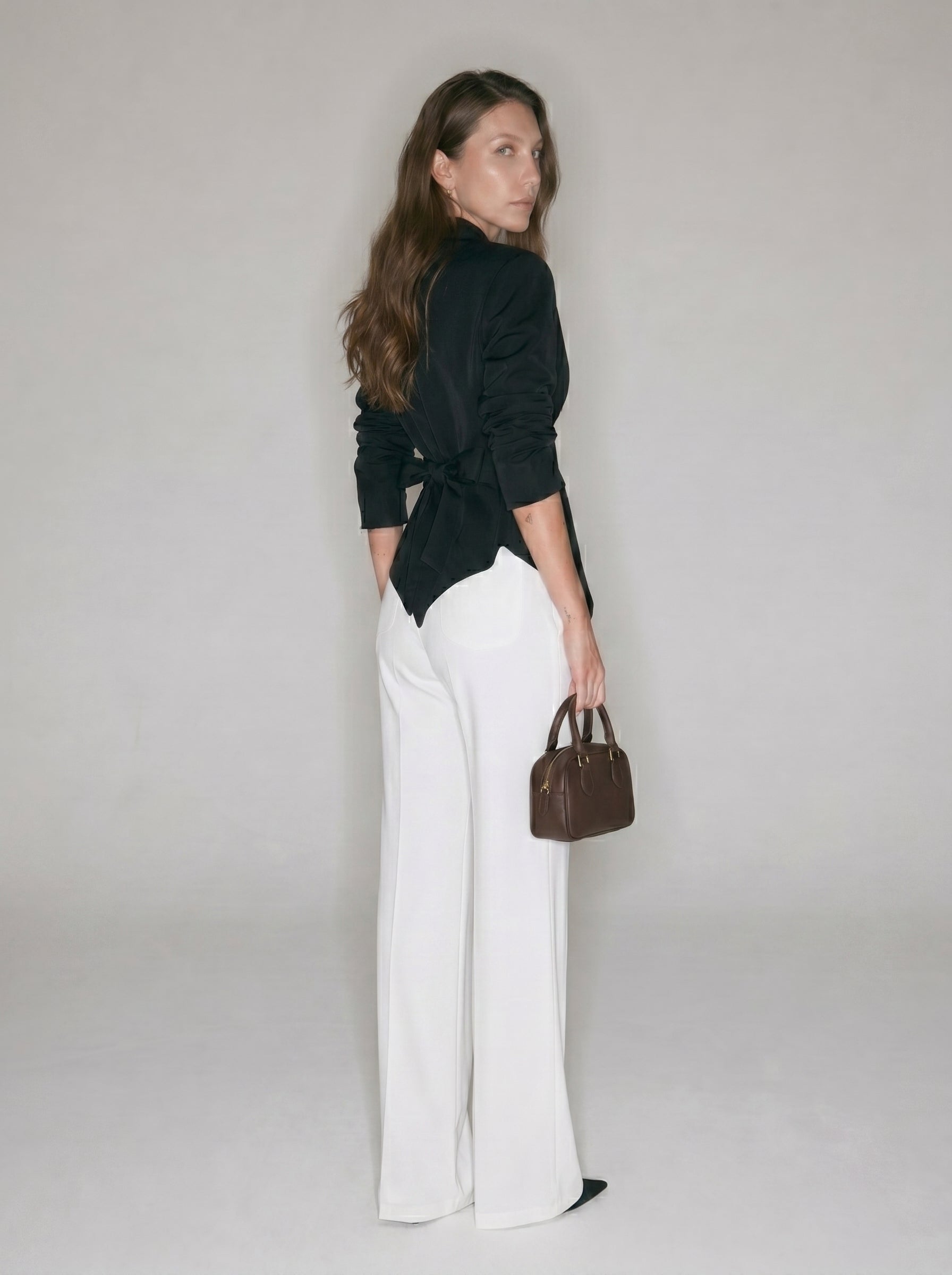 Women’s Wrap Tie Blazer Jacket - Structured Waist Cinching Blazer Top
