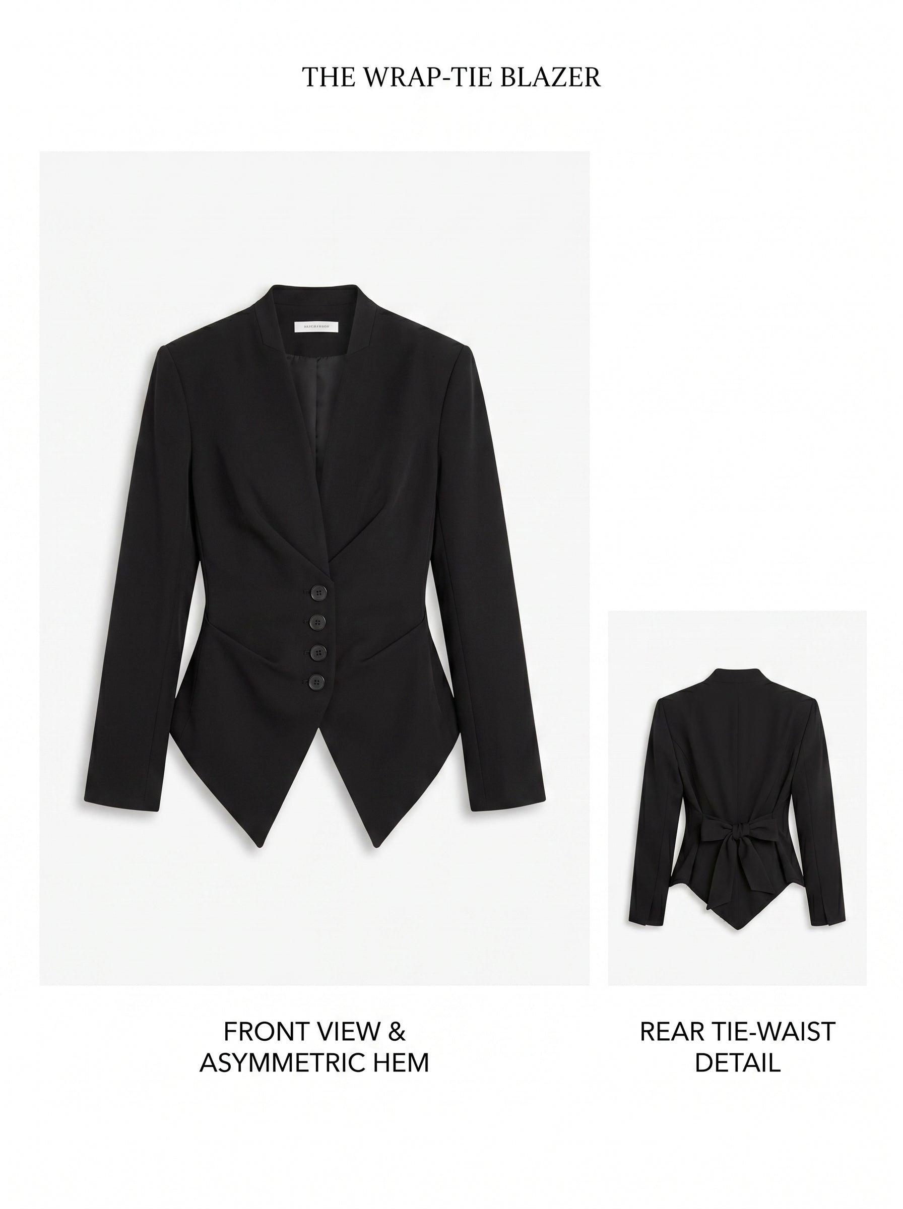 Women’s Wrap Tie Blazer Jacket - Structured Waist Cinching Blazer Top