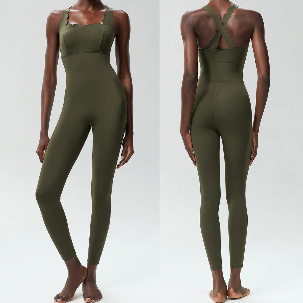 Women One Piece Gym Jumpsuit – Buttery Soft Stretch Yoga & Running Bodysuit