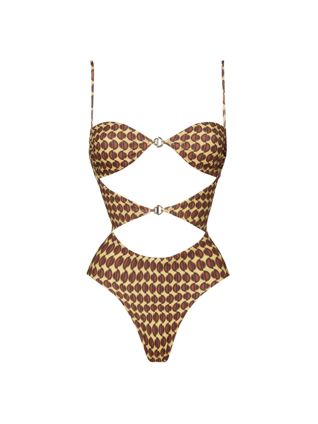 Paisley Cut Out One Piece Swimsuit With Matching Sarong