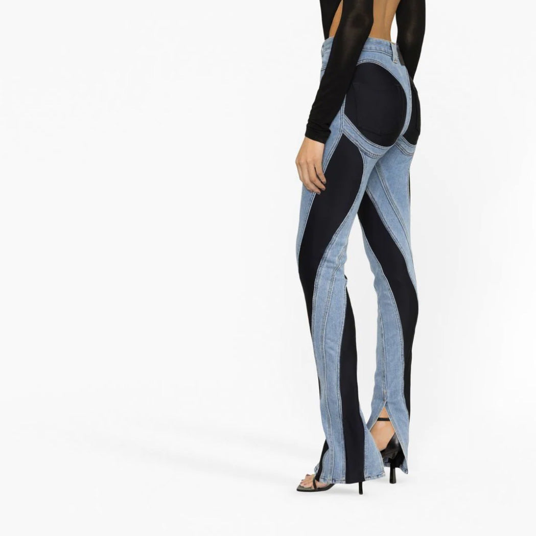 DAMINA HIGH WAIST PANELED JEANS