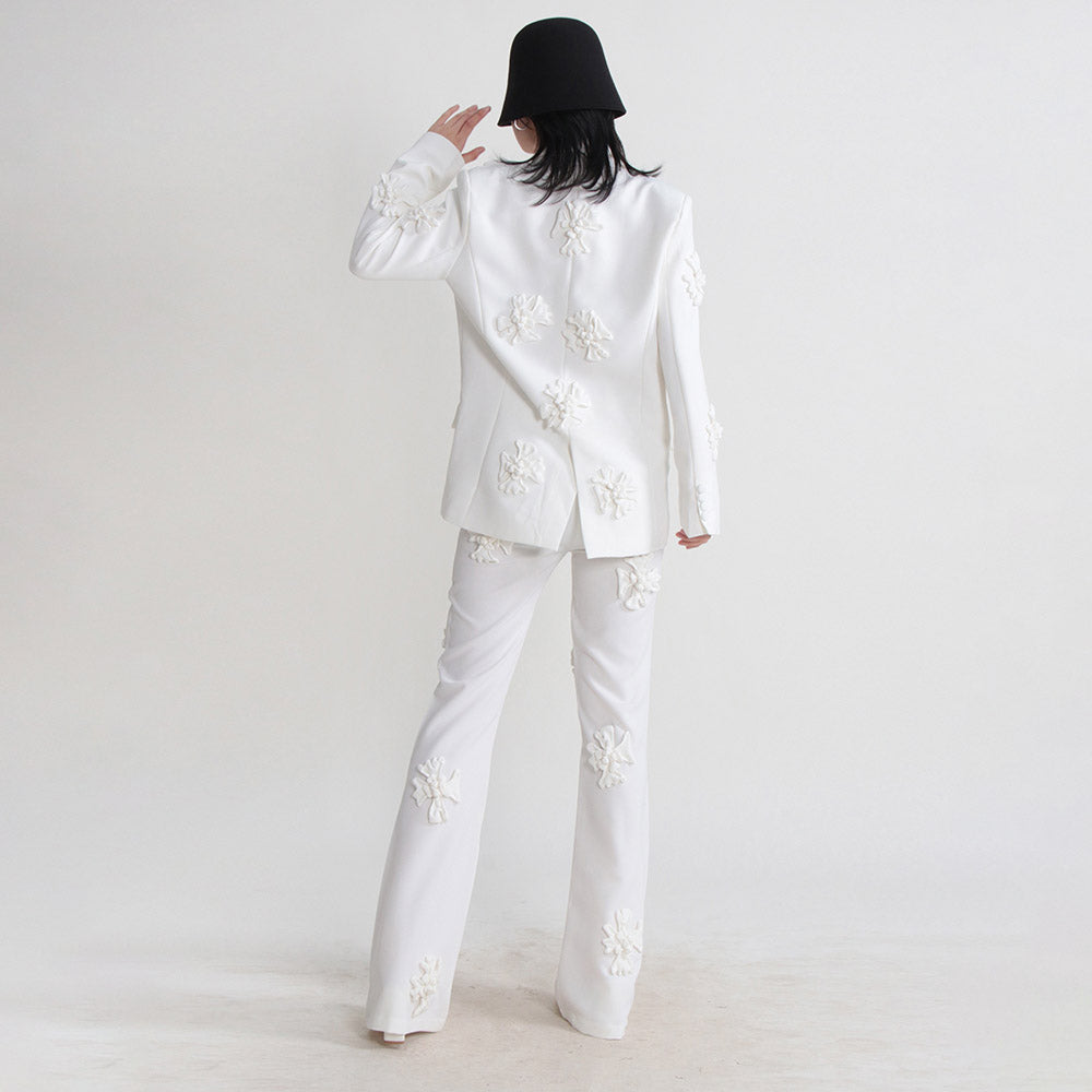 KIMBER FLOWER DECORATED PANTS and BLAZER SET