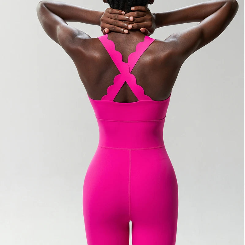 Women One Piece Gym Jumpsuit – Buttery Soft Stretch Yoga & Running Bodysuit