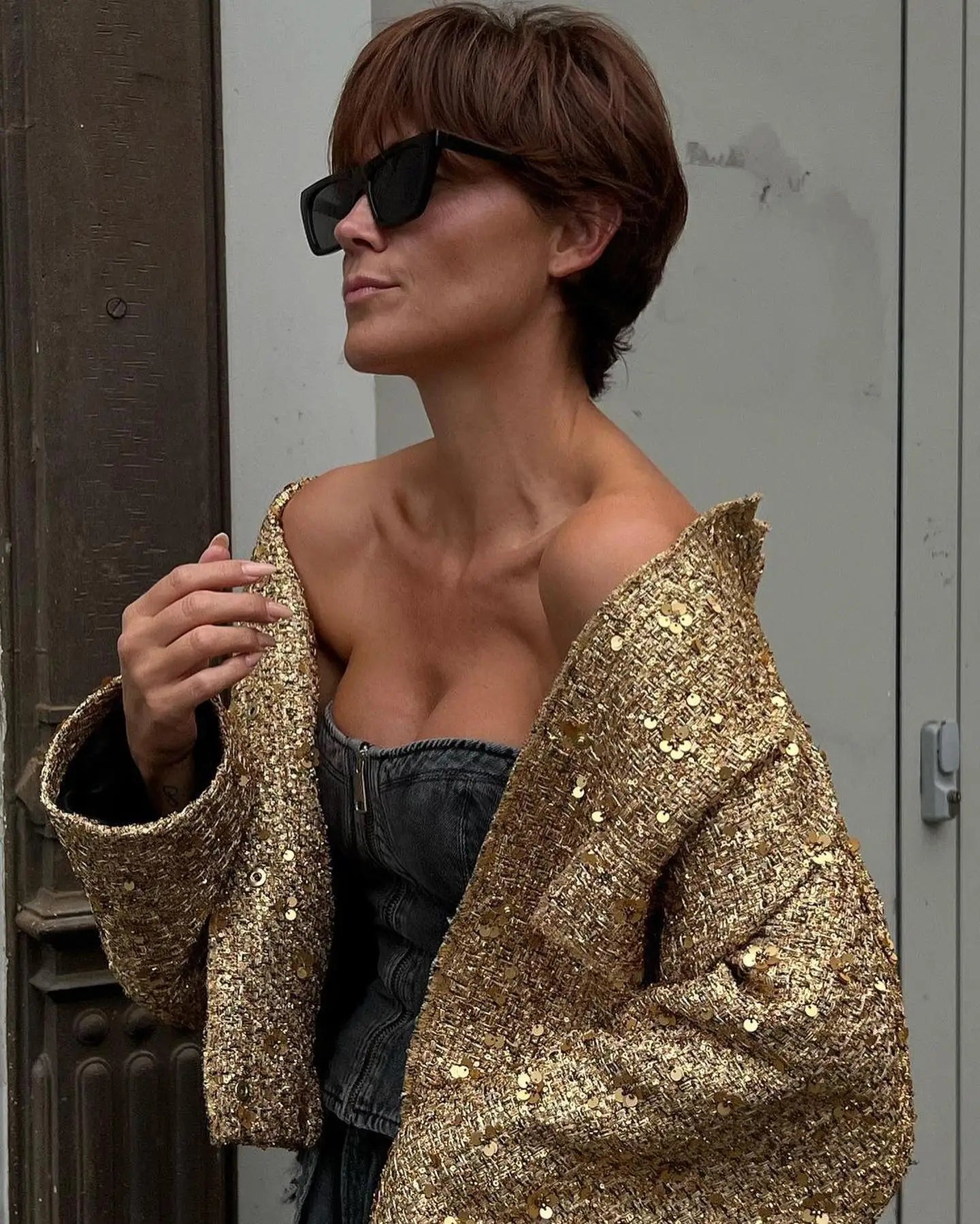 Gold Sequin Jacket – Women’s Statement Party Jacket