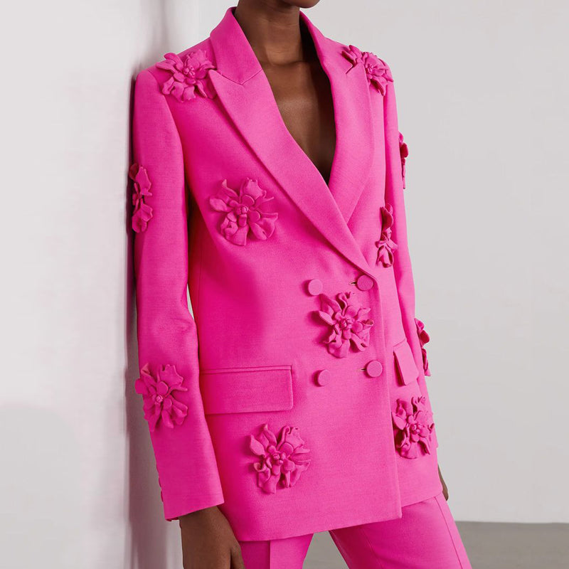 KIMBER FLOWER DECORATED PANTS and BLAZER SET