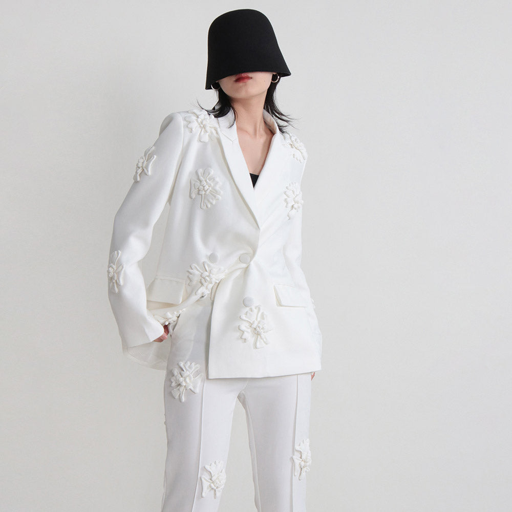 KIMBER FLOWER DECORATED PANTS and BLAZER SET