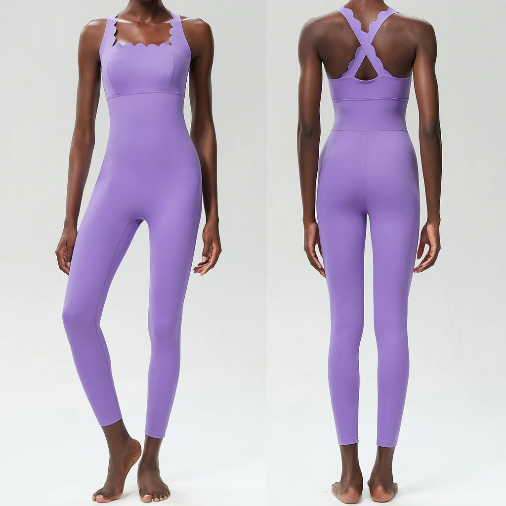 Women One Piece Gym Jumpsuit – Buttery Soft Stretch Yoga & Running Bodysuit