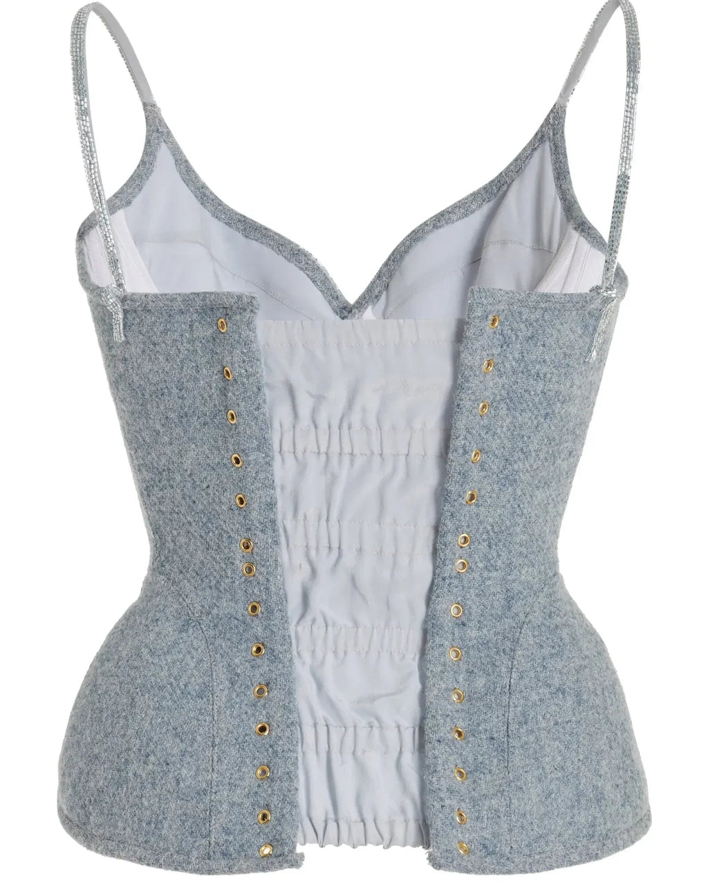 Sequin Patchwork Sleeveless Top for Women – Waist Cinching Wool Blend Club Blouse