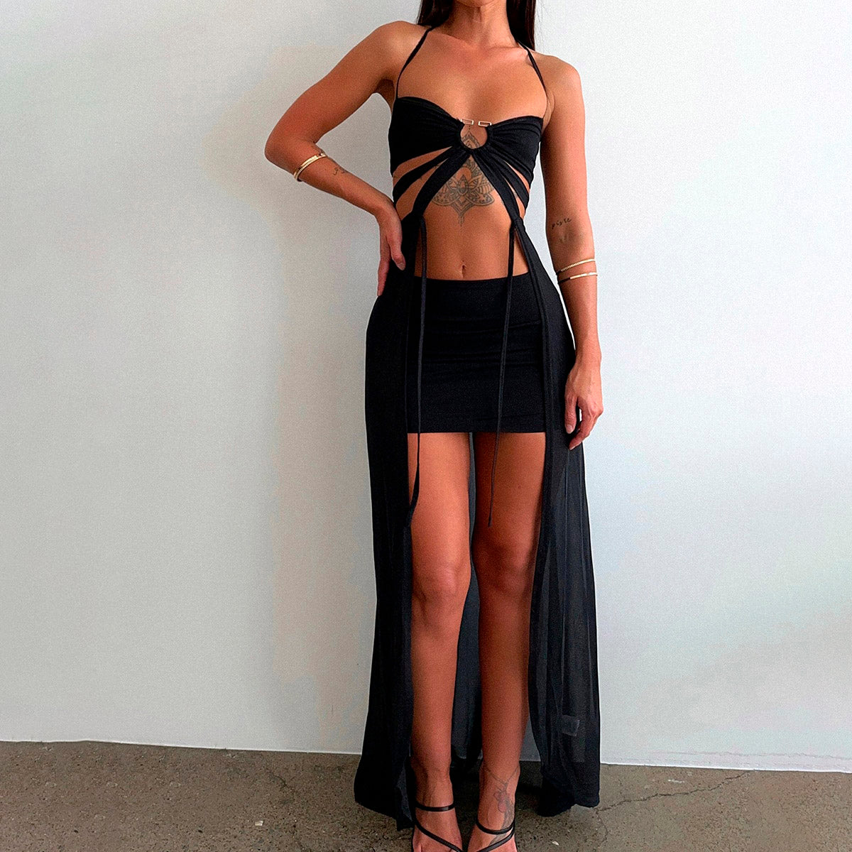 NORAH TOP with LACES and MINI SKIRT 2 PIECE SET