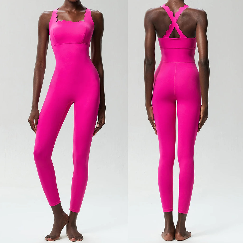 Women One Piece Gym Jumpsuit – Buttery Soft Stretch Yoga & Running Bodysuit