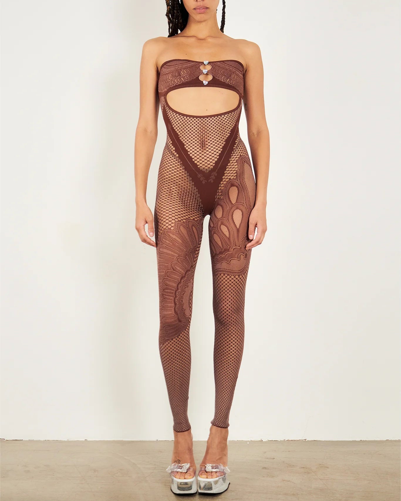 Leopard Jumpsuits for Women Hollow Out Off Shoulder Sleeveless Chic Rompers 2025 New Female Fashion See Through Bodysuits
