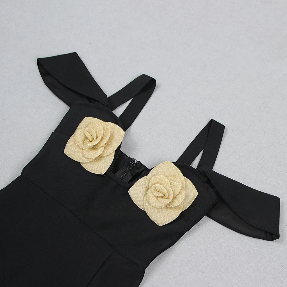 PATCHWORK FLOWERS BUST MAXI DRESS with GLOVES