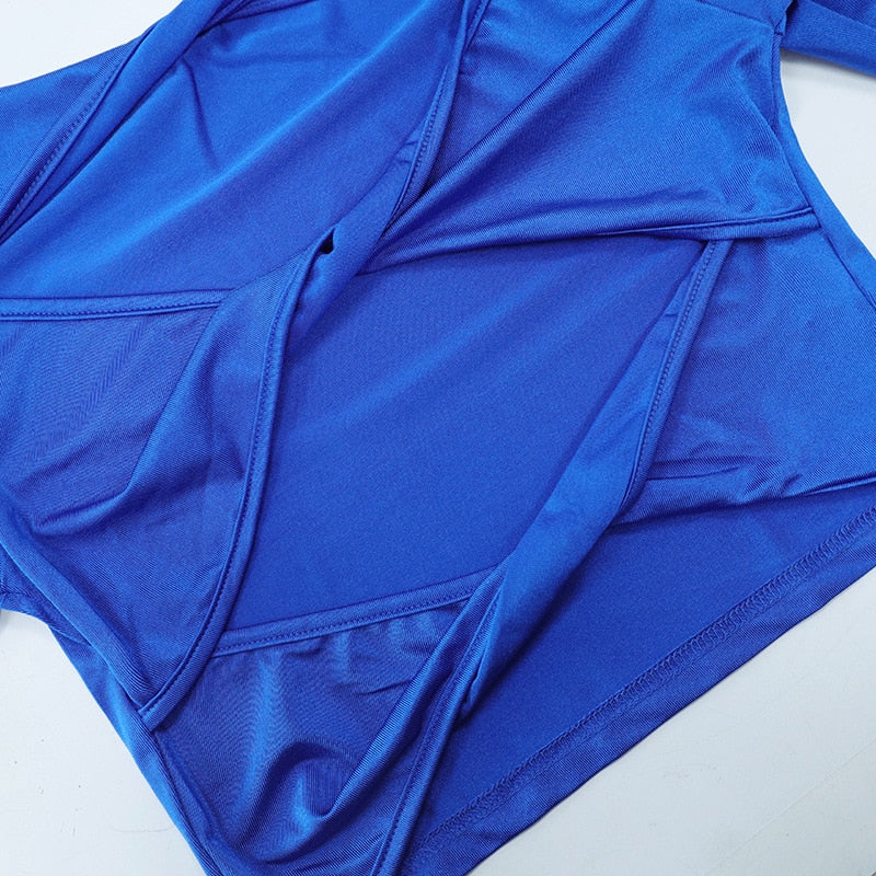 HOLLOW OUT LONG SLEEVE TOP with GLOVES